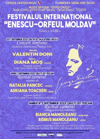  Recital cameral susținut în cadrul Festivalului internaţional „Enescu – Orfeul moldav”